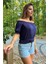 Dipmoda Kadın Yeni Sezon Carmen Yaka Fitilli Bluz DP10048 2