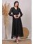 Dipmoda Kadın Siyah Kruvaze Yaka Baby Shower Şifon Hamile Elbise HML003 1