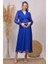 Dipmoda Kadın Saks Mavisi Baby Shower Şifon Hamile Elbise HML003 3
