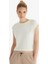 Kadın Kısa Kol Modal Krem T-Shirt Pantolon Takım 60561-63 1