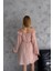 Dipmoda Kadın Camel Madonna Yaka Mini Ponpon Şifon Elbise DPK2057 4