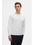 Slim Fit Beyaz Bisiklet Yaka Pamuk Nefes Alabilen Uzun Kollu Body Tişört 1