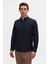 Slim Fit Lacivert Oxford Düğmeli Yaka Kolay Ütülenebilir Nakış Detaylı Pamuklu Gömlek 4HC02ORT03265 2
