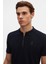 Slim Fit Lacivert Pike Dokulu Yarım Fermuarlı Polo Yaka T-Shirt 4EC14ORTFRPLO 2