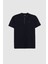 Slim Fit Lacivert Pike Dokulu Yarım Fermuarlı Polo Yaka T-Shirt 4EC14ORTFRPLO 5