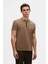 Slim Fit Vizon Pike Dokulu Yarım Fermuarlı Polo Yaka T-Shirt 4EC14ORTFRPLO 2