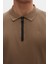 Slim Fit Vizon Pike Dokulu Yarım Fermuarlı Polo Yaka T-Shirt 4EC14ORTFRPLO 6