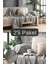 Gri Pamuklu Dekoratif Koltuk Örtüsü Set 170X230 Boyutlu Optimal Kaymaz Tasarım (2 Adet) 1