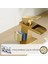 Mat Gold Kare Lavabo Bataryası Yeni Şelale Model Yüksek Kalite Altın Lavabo Musluğu Çift Girişli Armatür 5