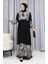 Sulu Desen Elbise 4082-02 Siyah Beyaz 1