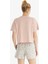 Kadın %100 Pamuk Oversize Kısa Kol Pudra T-Shirt C2T5N5O06 2