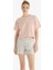 Kadın %100 Pamuk Oversize Kısa Kol Pudra T-Shirt C2T5N5O06 3