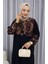 Sulu Desen Elbise 4082-04 Lacivert 4