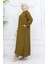 Double Kumaş Uzun Tunik Pantolon Ikili Takım 0034-05 Yağ Yeşili 1