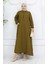 Double Kumaş Uzun Tunik Pantolon Ikili Takım 0034-05 Yağ Yeşili 2