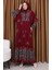 Leopar Garnili Desenli Elbise 5576-04 Bordo 2