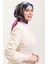 Desenli Pamuk Eşarp 2074-03 Fuşya Saks 2