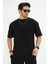 Erkek Pamuklu Basic Oversize Bisiklet Yaka Kısa Kollu Tişört 5