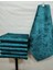Ipek Kadife Damarlı Desen Süngerli Koltuk Çekyat Örtüsü Turkuaz 1