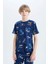 Erkek Çocuk Pijama Takımı Desenli Kısa Kollu Üst Şort D9992A825SM 3