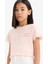 Kız Çocuk Slim Fit Dar Kesim Bisiklet Yaka Baskılı Fitilli Kaşkorse Kısa Kollu Tişört D9537A825SM 1
