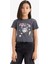 Kız Çocuk Kuromi Cropped Fit Bisiklet Yaka Ribana Kısa Kollu Tişört E1884A825SM 3