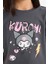 Kız Çocuk Kuromi Cropped Fit Bisiklet Yaka Ribana Kısa Kollu Tişört E1884A825SM 5