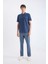 Regular Fit Polo Yaka Kısa Kollu Waffle Tişört D7932AX25SP 2