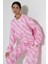 Kadın Pembe Bisiklet Yaka Sweatshirt Eşofman Takımı Msc 220 1