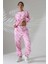 Kadın Pembe Bisiklet Yaka Sweatshirt Eşofman Takımı Msc 220 3