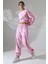 Kadın Pembe Bisiklet Yaka Sweatshirt Eşofman Takımı Msc 220 4