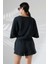Kadın Siyah Tişört Şort Takım Msc 2078 2