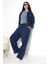 Kadın Soft Indigo Fermuarlı Kapüşonlu Eşofman Takımı Hl 0121 2