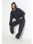 Kadın Soft Siyah Kapüşonlu Sweatshirt MSC313ÜST 4