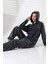 Kadın Soft Siyah Kapüşonlu Sweatshirt MSC313ÜST 5