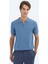 Havacı Mavi Polo Yaka Düz Örgü Triko 1
