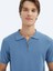 Havacı Mavi Polo Yaka Düz Örgü Triko 3