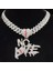 Hip Hop Hiçbir Kalp Kalp Kalp ile 14MM Küp Zincir Hiphop Buzlu Out Bling Hiphop Kalp Moda Takı (Yurt Dışından) 1