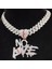 Hip Hop Hiçbir Kalp Kalp Kalp ile 14MM Küp Zincir Hiphop Buzlu Out Bling Hiphop Kalp Moda Takı (Yurt Dışından) 3
