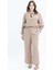 Vizon-Yırtmaç Detaylı Büyük Beden Modal Pantolonlu Takım 3