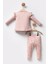 Organik Pamuklu Fırfırlı Desenli Uzun Kollu Soft Touch Kız Bebek Takım 2