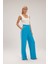 Bol Paça Keten Pantolon Turkuaz 15343336000 4