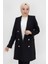 2405 By Coolest Butik Sahte Cep Detaylı Kruvaze Yaka Blazer Ceket 1