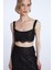 Dantel Crop Bluz Siyah 11543881000 4