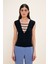 Önü Delikli Triko Bluz Bej 115M2053000 4