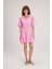 Ballon Kollu Mini Elbise Pembe 12443408001 3