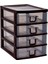 SY-4539 Cindy Box Mini Plastik Komidin Çekmecelik 4 Katlı Kahverengi 1