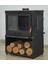 Flamestove FS-041YKST Retro Tek Camlı Şömine Yan Kapaklı Odunluklu 1