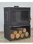 Flamestove FS-041YKST Retro Tek Camlı Şömine Yan Kapaklı Odunluklu 3