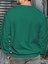 Erkek Nefti Yeşili Oversize Bisiklet Yaka Sweatshirt 2